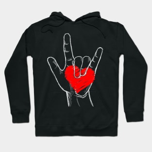 Love Forever Hand Symbol Costume Gift Hoodie